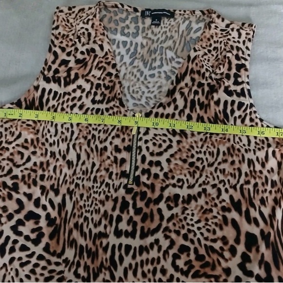 INC Brown and Tan Leopard Print V-Neck Tank Top - Picture 5 of 15